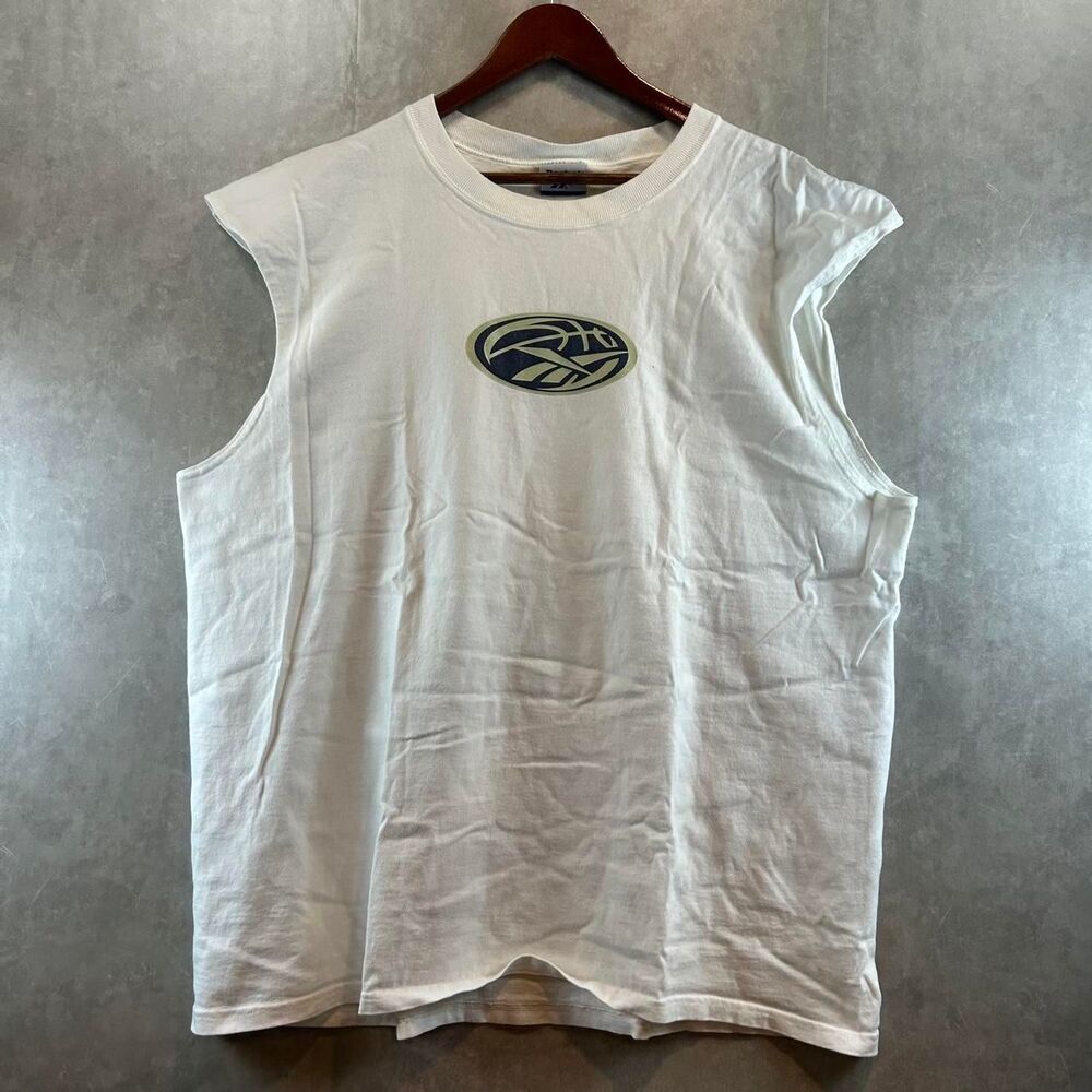 Reebok Men's White and Cream Vest